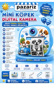 Çocuk Dijital Kamera Köpek Temalı Termal Yazıcılı 2.4 İnç Ekran Fotoğraf Video Selfie 3 Oyunlu Anında Baskı Makinesi Print Kamera Çift Kamera, Silikon Kılıf Çocuk Dijital Kamera Köpek Temalı Termal Yazıcılı 2.4 İnç Ekran Fotoğraf Video Selfie 3 Oyunlu Anında Baskı Makinesi Print Kamera Çift Kamera, Silikon Kılıf