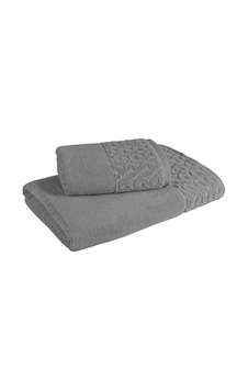 Fialka Jakarlı Çiçek Kare Havlu Gri 80x150 Fialka Jakarlı Çiçek Kare Havlu Gri 80x150