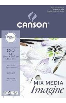 Canson Blok Mix Media Imagine A4 200 G 50 Canson Blok Mix Media Imagine A4 200 G 50