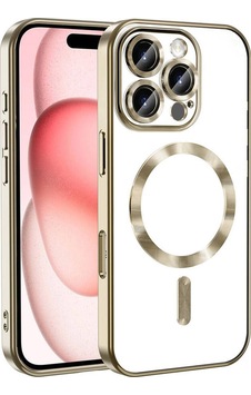 Teknomoda Apple iPhone 16 Pro Kılıf Kamera Lens Korumalı Renkli Magsafe Şarj Uyumlu Şeffaf Silikon Gold Teknomoda Apple iPhone 16 Pro Kılıf Kamera Lens Korumalı Renkli Magsafe Şarj Uyumlu Şeffaf Silikon Gold