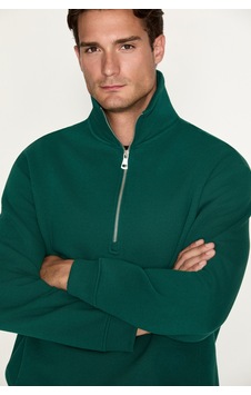 Grımelange Ceremıno Erkek Yarım Fermuarlı Yeşil Sweatshirt Grımelange Ceremıno Erkek Yarım Fermuarlı Yeşil Sweatshirt