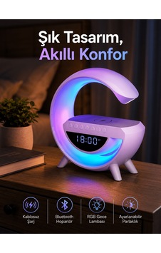 Bluetooth Hoparlör 15w Kablosuz Hızlı Şarj Led Gece Lambası - 25756363 Bluetooth Hoparlör 15w Kablosuz Hızlı Şarj Led Gece Lambası - 25756363
