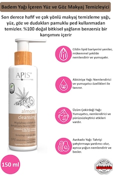 Apis Natural Badem Yağı İçeren Yüz ve Göz Makyaj Temizleyici 150 ML Apis Natural Badem Yağı İçeren Yüz ve Göz Makyaj Temizleyici 150 ML