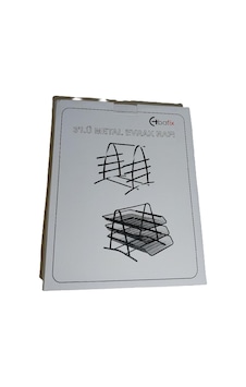 Bafix Evrak Rafı Metal Perforeli 3 Lü Siyah Metal Evrak Rafı