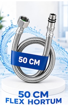50cm Paslanmaz Çelik Flex Hortum Esnek Batarya Musluk Bağlantı Hortumu 50cm Paslanmaz Çelik Flex Hortum Esnek Batarya Musluk Bağlantı Hortumu
