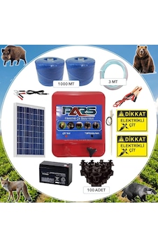 Pars Elektrikli Çit Ayı-domuz Kovucu Eco Set 1000 Demir Direk İzolatörlü Pars Elektrikli Çit Ayı-domuz Kovucu Eco Set 1000 Demir Direk İzolatörlü