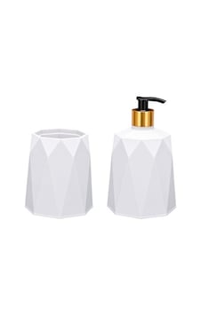Omnipazar Elf-577 Geo 2'li Diş Fırçalık Ve Sıvı Sabunluk Lavabo Takımı Beyaz Omnipazar Elf-577 Geo 2'li Diş Fırçalık Ve Sıvı Sabunluk Lavabo Takımı Beyaz