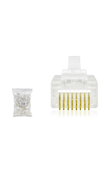 Büro Ev Ofis Network Bağlantısı İçin 100adet Şeffaf Ez Rj45 Delikli Cat5 Konnektör Seti Büro Ev Ofis Network Bağlantısı İçin 100adet Şeffaf Ez Rj45 Delikli Cat5 Konnektör Seti