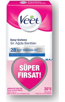 Veet Hassas Ciltler için Bacak ve Vücut Bölgesi Sir Ağda Bantları 20'li Veet Hassas Ciltler için Bacak ve Vücut Bölgesi Sir Ağda Bantları 20'li