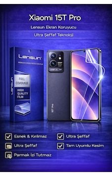 Lensun Xiaomi 15t Pro Ultra Şeffaf Esnek Ekran Koruyucu Film Lensun Xiaomi 15t Pro Ultra Şeffaf Esnek Ekran Koruyucu Film