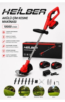 Heilber Ba011529 Akülü Çim Biçme Makinesi 21v 10000 Devir 2 Bataryalı 1 Şarjlı Ot Çim Kesme Makinesi Tester Heilber Ba011529 Akülü Çim Biçme Makinesi 21v 10000 Devir 2 Bataryalı 1 Şarjlı Ot Çim Kesme Makinesi Tester