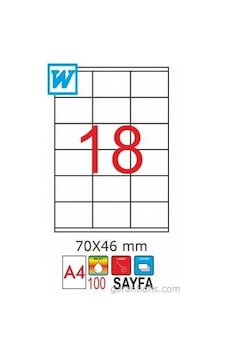 Goldmoon 2080 Laser A4 Sayfa Etiketi 70X46MM 100'lü Paket Goldmoon 2080 Laser A4 Sayfa Etiketi 70X46MM 100'lü Paket
