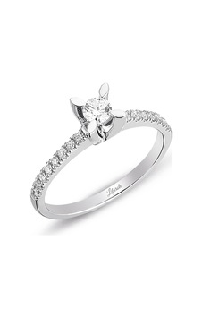 0.39 Ct. Kolları Taşlı Tektaş Pırlanta Yüzük 0.39 Ct. Kolları Taşlı Tektaş Pırlanta Yüzük