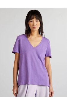 Superlife Kadın V Yaka Tshirt Spr24tsk45 Lila Superlife Kadın V Yaka Tshirt Spr24tsk45 Lila
