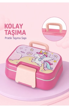 Happi Unicorn Paslanmaz Çelik Bölmeli Beslenme Kutusu 1030 Ml Çatal Kaşık Dahil Pembe Happi Unicorn Paslanmaz Çelik Bölmeli Beslenme Kutusu 1030 Ml Çatal Kaşık Dahil Pembe