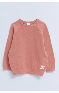 LC Waikiki Lcw Baby Pembe Bisiklet Yaka Kendinden Desenli Erkek Bebek Triko Kazak