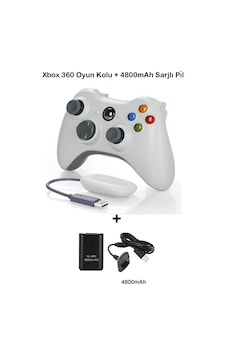 Xbox 360 Pc Uyumlu Kablosuz Analog Oyun Kolu Ve 4800mah Batarya Seti Beyaz Xbox 360 Pc Uyumlu Kablosuz Analog Oyun Kolu Ve 4800mah Batarya Seti Beyaz