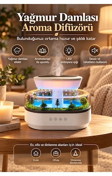 Castu 286 Raindrop Yağmur Damlası Efektli Aroma Difüzör Beyaz Gürültü Sesli Led Işıklı Hava Nemlendi Castu 286 Raindrop Yağmur Damlası Efektli Aroma Difüzör Beyaz Gürültü Sesli Led Işıklı Hava Nemlendi