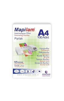Mapilam Laminasyon Filmi 125 Mikron A4 100'lü Paket Parlak Mapilam Laminasyon Filmi 125 Mikron A4 100'lü Paket Parlak