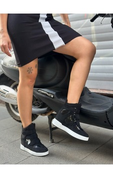 Erva'nın Butiği Siyah Süet İsabe Gizli Topuk Dolgu Topuk 7 Cm Boy Uzatan Sneakers-6446 Erva'nın Butiği Siyah Süet İsabe Gizli Topuk Dolgu Topuk 7 Cm Boy Uzatan Sneakers-6446