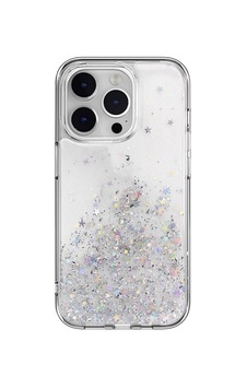 Apple Uyumlu iPhone 14 Pro Kılıf Parlayan Simli Şeffaf Lisanslı Switcheasy Starfield Kapak Renksiz