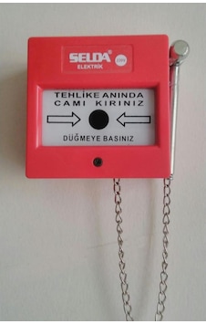 Selda Çekiçli Kare Yangın İkaz Butonu 220 V