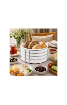 Gümüş Detaylı Galvaniz Metal Bezli Yuvarlak Ekmek Sepeti 22x11 Cm Yıkanabilir Kumaşlı Modern Şık Sunumluk Gümüş Metal Beyaz Gümüş Detaylı Galvaniz Metal Bezli Yuvarlak Ekmek Sepeti 22x11 Cm Yıkanabilir Kumaşlı Modern Şık Sunumluk Gümüş Metal Beyaz