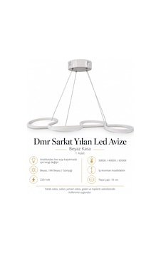 Dmr Sarkıt Yılan Led Avize Beyaz Kasa 45w Üç Renk 6500k/4000k/3000k Beyaz /sarı/ılık Beyaz Günışığ Çok Renkli