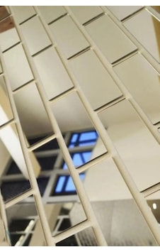 Dekoratif Ayna Tuğla Desenli Gümüş Pleksi 10 Adet 5x20cm Gümüş