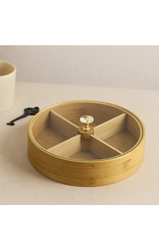 Bambu 4 Bölmeli Kapaklı Servis Sunum Kutusu 22 Cm Çok Renkli Bambu 4 Bölmeli Kapaklı Servis Sunum Kutusu 22 Cm Çok Renkli