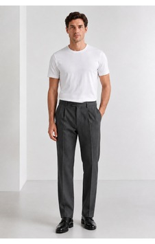 Bihan Store Erkek Slim Fit Yün Karışımlı Zeta Gabardin Kumaş Pileli Pantolon 004-antrasit Bihan Store Erkek Slim Fit Yün Karışımlı Zeta Gabardin Kumaş Pileli Pantolon 004-antrasit