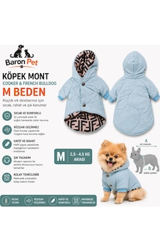 Köpek Montu M Beden 2,5-4,5 Kg Kapüşonlu Kapitone Rüzgar Geçirmez - Bebek Mavisi Köpek Montu M Beden 2,5-4,5 Kg Kapüşonlu Kapitone Rüzgar Geçirmez - Bebek Mavisi