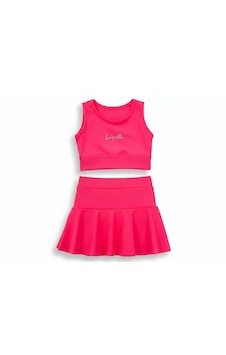 Nurbebe Şort Etekli Pembe Crop Kız Çocuk Sporcu Takım Nurbebe Şort Etekli Pembe Crop Kız Çocuk Sporcu Takım