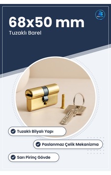 Kilit Barel Tuzaklı Bilyalı Sarı Pirinç 68x50 Mm Kapı Güvenlik Ki Kilit Barel Tuzaklı Bilyalı Sarı Pirinç 68x50 Mm Kapı Güvenlik Ki