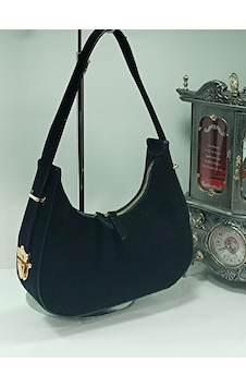Süet Cherry Model Gold Detaylı Kadın Kol Çantası Süet Cherry Model Gold Detaylı Kadın Kol Çantası