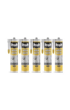 Proft Pr100 Akrilik Mastik 450 Gr Beyaz 5 Adet Proft Pr100 Akrilik Mastik 450 Gr Beyaz 5 Adet