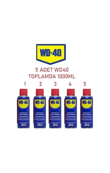 WD-40 Yağlayıcı ve Pas Sökücü Sprey 5 x 200 ML WD-40 Yağlayıcı ve Pas Sökücü Sprey 5 x 200 ML