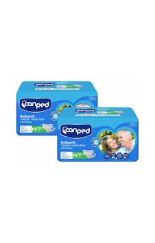 Canped Tekstil Yüzeyli Belbantlı Yetişkin Hasta Bezi Orta Boy M 30'Lu x 2 60 Adet Canped Tekstil Yüzeyli Belbantlı Yetişkin Hasta Bezi Orta Boy M 30'Lu x 2 60 Adet