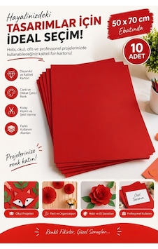 Kırmızı Fon Kartonu 50x70 Cm 10 Lu Paket, Renkli Fon Kağıdı, El İşi, Okul Ve Sanat Etkinlikleri İçin Kırmızı Fon Kartonu 50x70 Cm 10 Lu Paket, Renkli Fon Kağıdı, El İşi, Okul Ve Sanat Etkinlikleri İçin