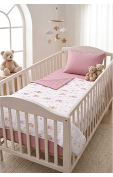%100 Pamuk Harfli Bebek Nevresim Takımı Pembe %100 Pamuk Harfli Bebek Nevresim Takımı Pembe