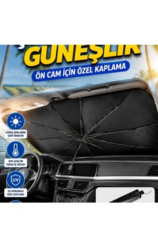 Araç İçi Ön Cam Güneşlik Şemsiye Tipi Yansıtıcı Kaplamalı Katlanabilir Oto Güneş Koruyucu Araç İçi Ön Cam Güneşlik Şemsiye Tipi Yansıtıcı Kaplamalı Katlanabilir Oto Güneş Koruyucu
