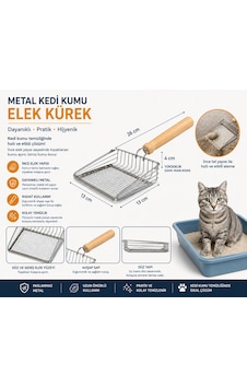Metal Kedi Kumu Elek Kürek Ahşap Saplı Paslanmaz Kum Küreği 26 Cm Metal Kedi Kumu Elek Kürek Ahşap Saplı Paslanmaz Kum Küreği 26 Cm