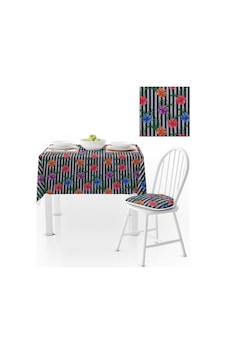 Çiçek Desenli Çizgili Mavi Kırmızı Mor Çiçekli Dijital Baskılı Petek Dokuma Masa Örtüsü 140x260 Çiçek Desenli Çizgili Mavi Kırmızı Mor Çiçekli Dijital Baskılı Petek Dokuma Masa Örtüsü 140x260