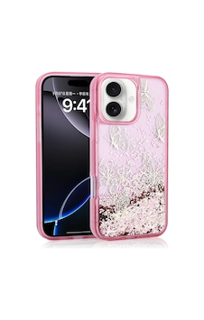 Apple Uyumlu iPhone 16 Kılıf Sıvılı Simli Kelebek Baskılı Şeffaf Arka Yüzey Zore Glis Silikon Kapak Apple Uyumlu iPhone 16 Kılıf Sıvılı Simli Kelebek Baskılı Şeffaf Arka Yüzey Zore Glis Silikon Kapak