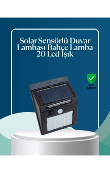Sensörlü 20 Led Solar Duvar Lambası 3 Metre Algılama Mesafesi 37044264 Sensörlü 20 Led Solar Duvar Lambası 3 Metre Algılama Mesafesi 37044264