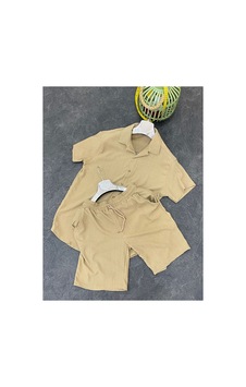Mcz Vizon Renk Bürümcük Kumaş Slim Fit Erkek Şort - Gömlek Alt Üst Takım Mcz Vizon Renk Bürümcük Kumaş Slim Fit Erkek Şort - Gömlek Alt Üst Takım