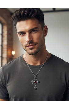 Erkek Haç Kolye Gümüş Renk Metal Zincir Kolye Gotik Tarz Şık Unisex Kolye Hc96 Çok Renkli Erkek Haç Kolye Gümüş Renk Metal Zincir Kolye Gotik Tarz Şık Unisex Kolye Hc96 Çok Renkli