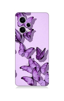 Xiaomi Redmi Note 12 Pro 5g Uyumlu Mor Kelebekler Desenli Silikon Kılıf Xiaomi Redmi Note 12 Pro 5g Uyumlu Mor Kelebekler Desenli Silikon Kılıf