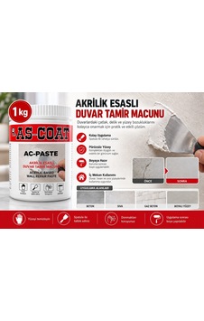 As-coat Ac-paste Akrilik Esaslı Duvar Tamir Macunu 1 Kg As-coat Ac-paste Akrilik Esaslı Duvar Tamir Macunu 1 Kg