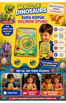 Suda Halka Köpük Geçirme Oyunu Dinozor Dünyası Duyusal Gelişim Destekli Nostaljik El Atarisi 2586bk- Suda Halka Köpük Geçirme Oyunu Dinozor Dünyası Duyusal Gelişim Destekli Nostaljik El Atarisi 2586bk-